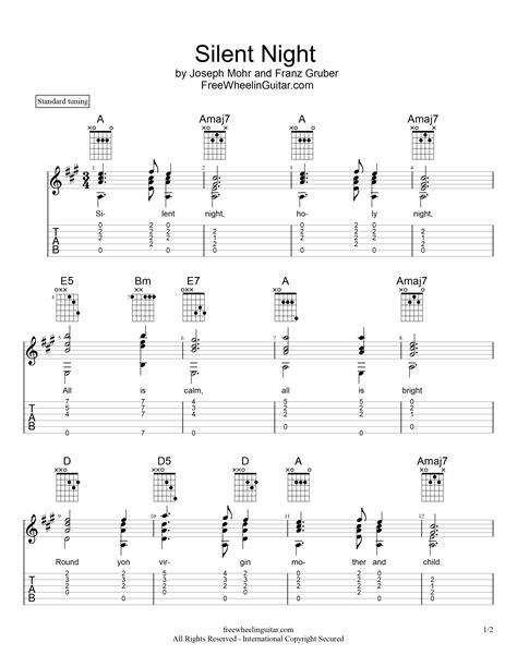 Free Sheet Music Silent Night Rock Version Bach To The Future